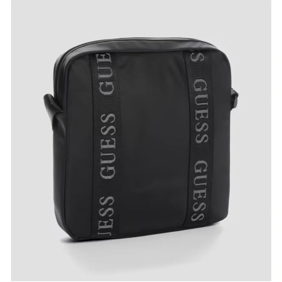 GUESS Logo Black Nylon Crossbody New - Picture 1 of 6